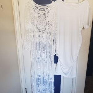 White Maternity Photo Shoot Dress